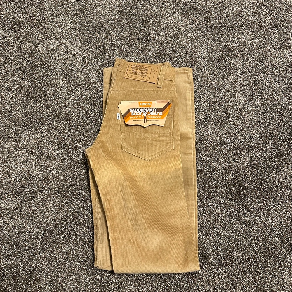 New Vintage 1970’a Dead-stock Levi’s Saddleman Boot Corduroy Jeans Size 26 X 34